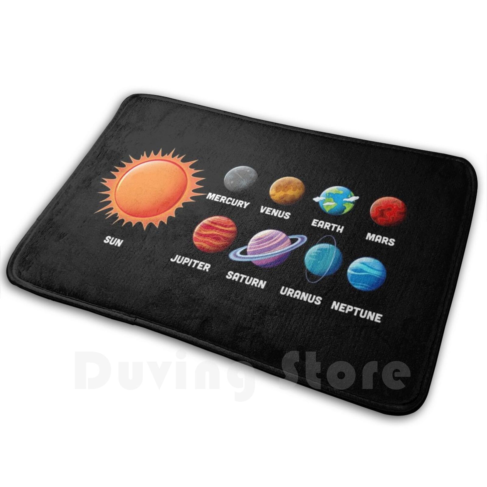 Kids Outdoor Floor Cushions - Solar System Planets With Names Carpet