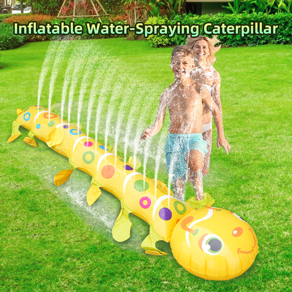 Slip Slide Water Mat - Caterpillar Sprinkler Pad Splash Play Mat