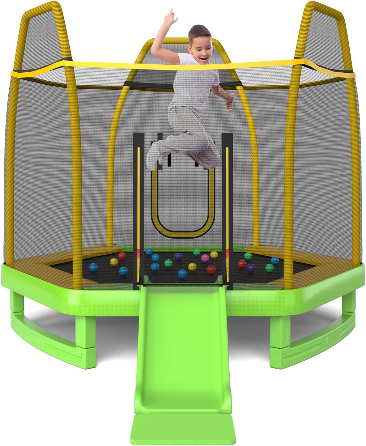 Kids Outdoor Ladder - Trampoline for Kids, 7FT Trampoline with