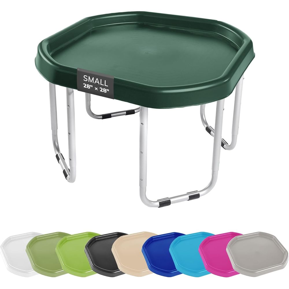 Kids Outdoor Water Play Table - Small 28x28 Green Sensory Tray Set