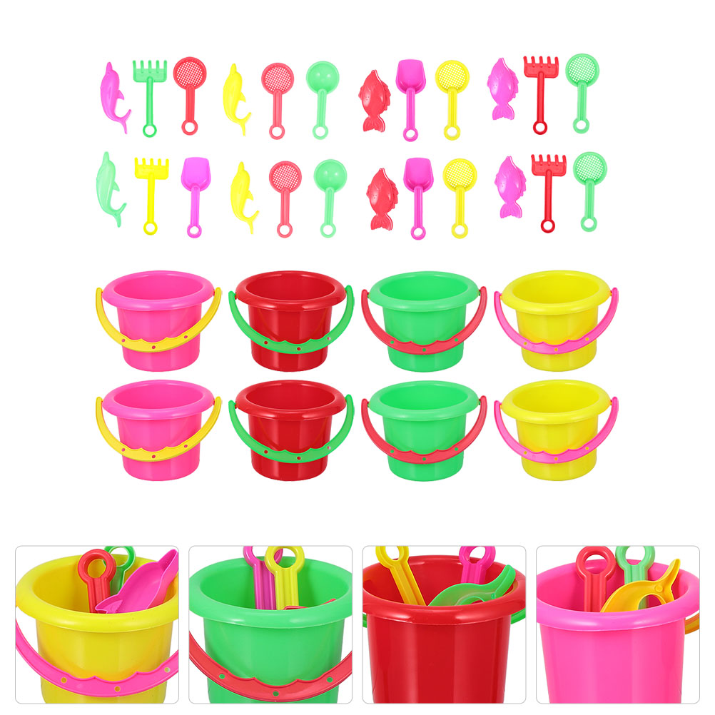 Kids Outdoor Mud Kitchen - 8 Sets Kids Sand Bucket Beach