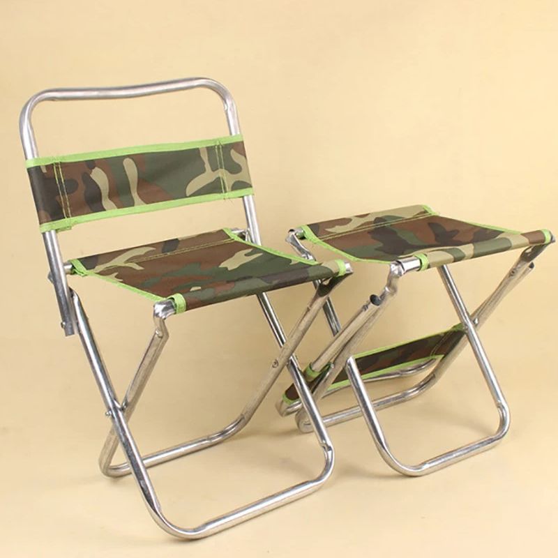 Kids Outdoor Folding Chair - Camouflage Folding Stool with Backrest 46x29x29cm