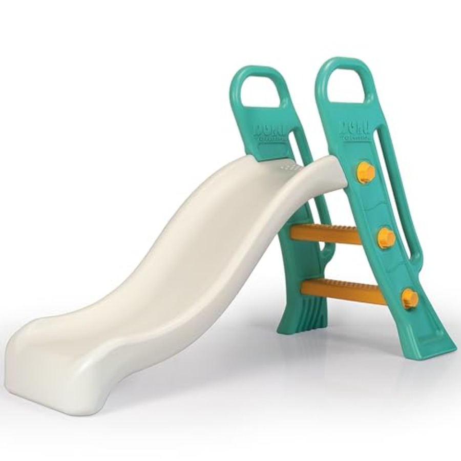 Kids Outdoor Ladder - Green-Yellow-White Indoor-Outdoor Toy, 2 Step Handrail
