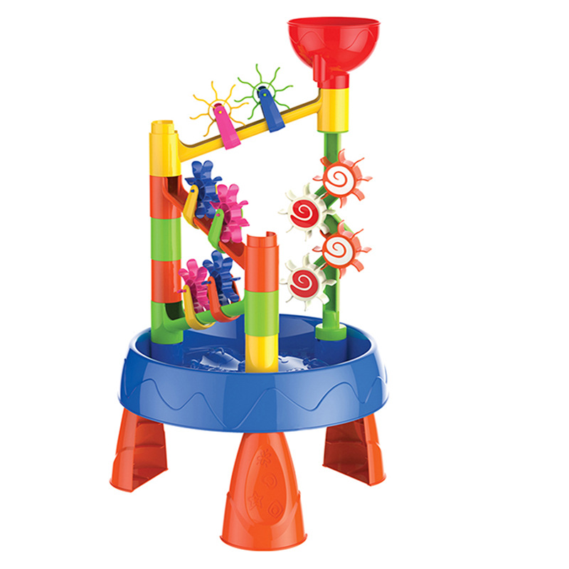 Kids Outdoor Water Play Table - 32PCS Water Wheel Sand & Water