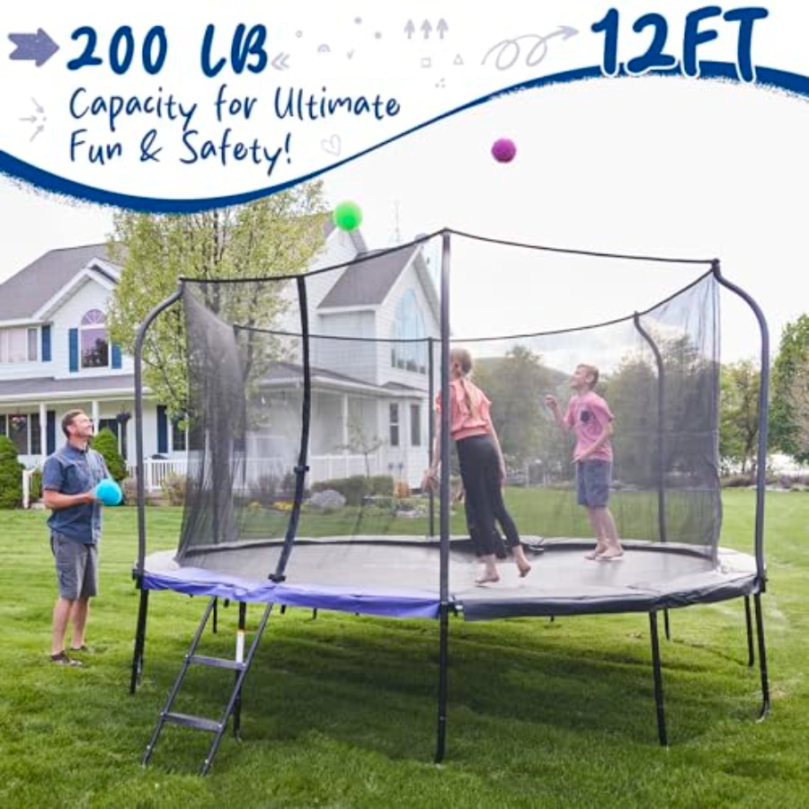 12FT Outdoor Trampoline with E - Kids Outdoor Ladder recension och pris