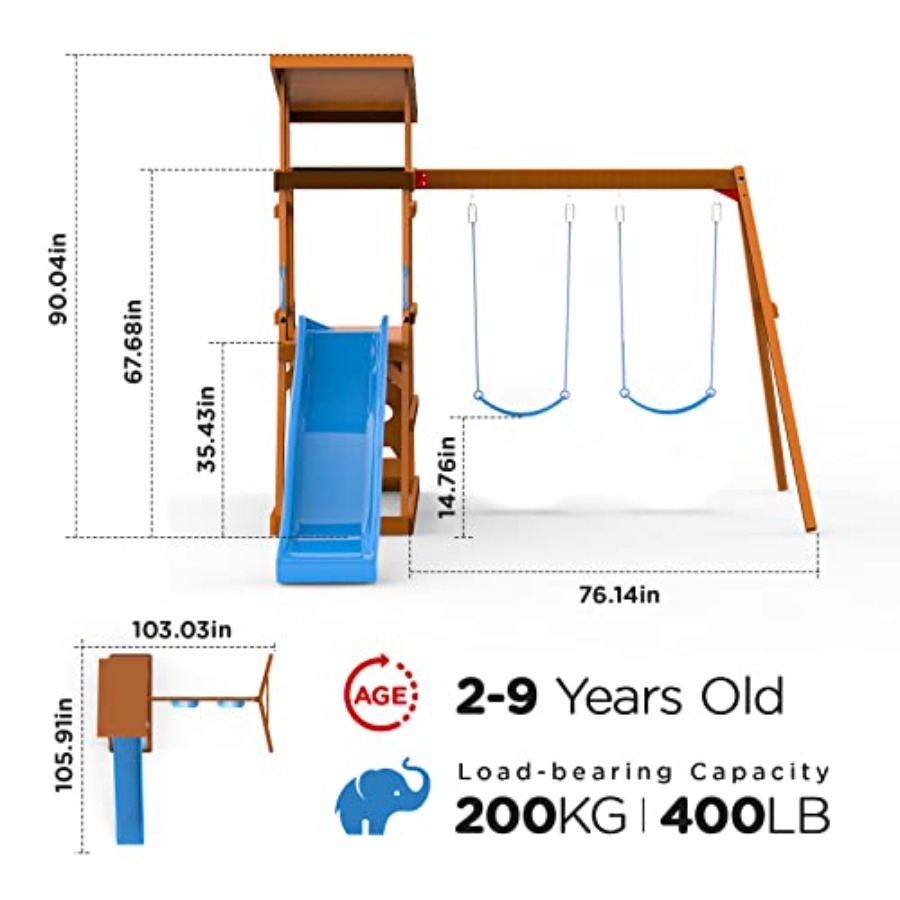 Playground Wooden Swing Sets f - Kids Outdoor Furniture Set recension och pris