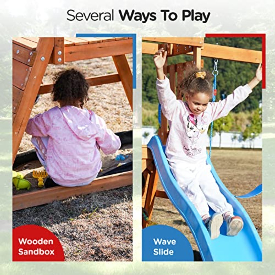 Playground Wooden Swing Sets f - Kids Outdoor Furniture Set recension och pris