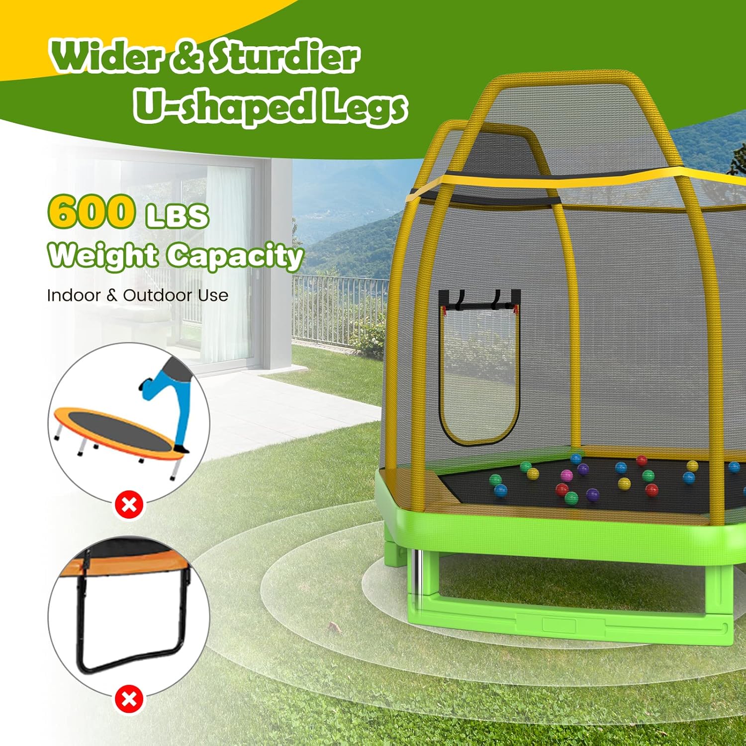 Trampoline for Kids, 7FT Tramp - Kids Outdoor Ladder recension och pris