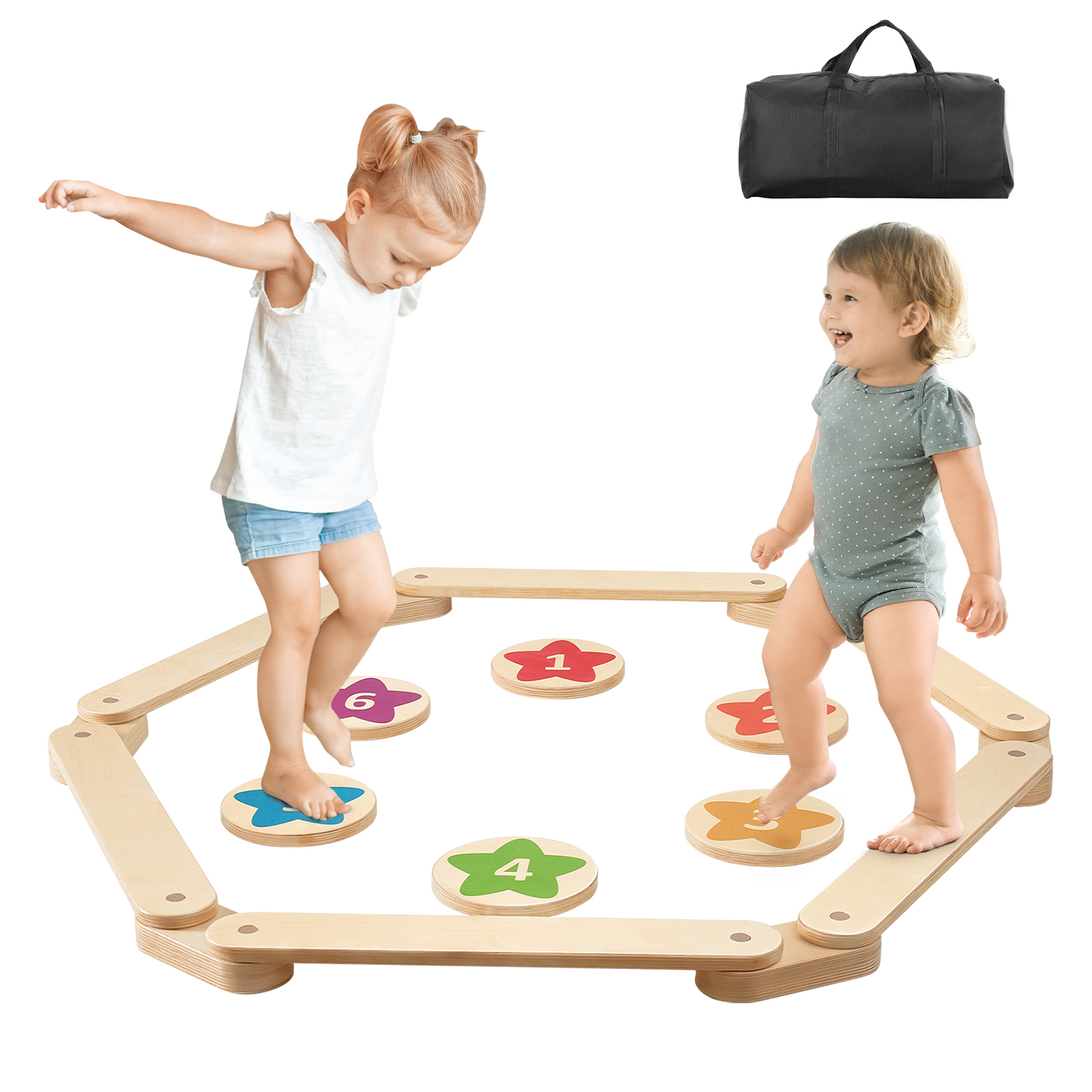 SucceBuy 6PCS Kids Balance Bea - Kids Outdoor Balance Beam recension och pris