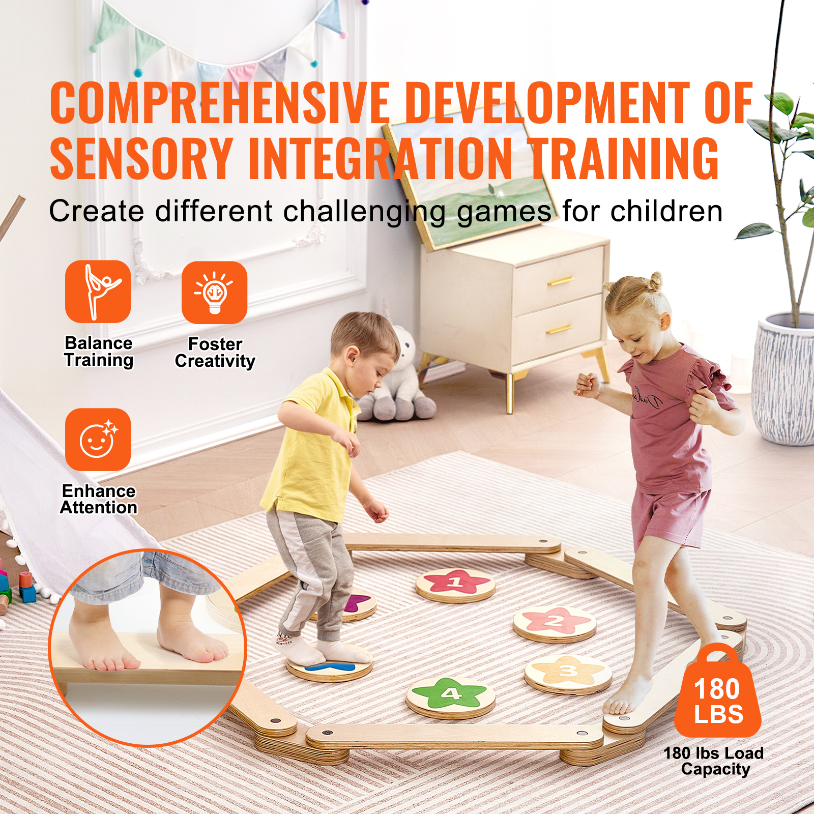 SucceBuy 6PCS Kids Balance Bea - Kids Outdoor Balance Beam recension och pris