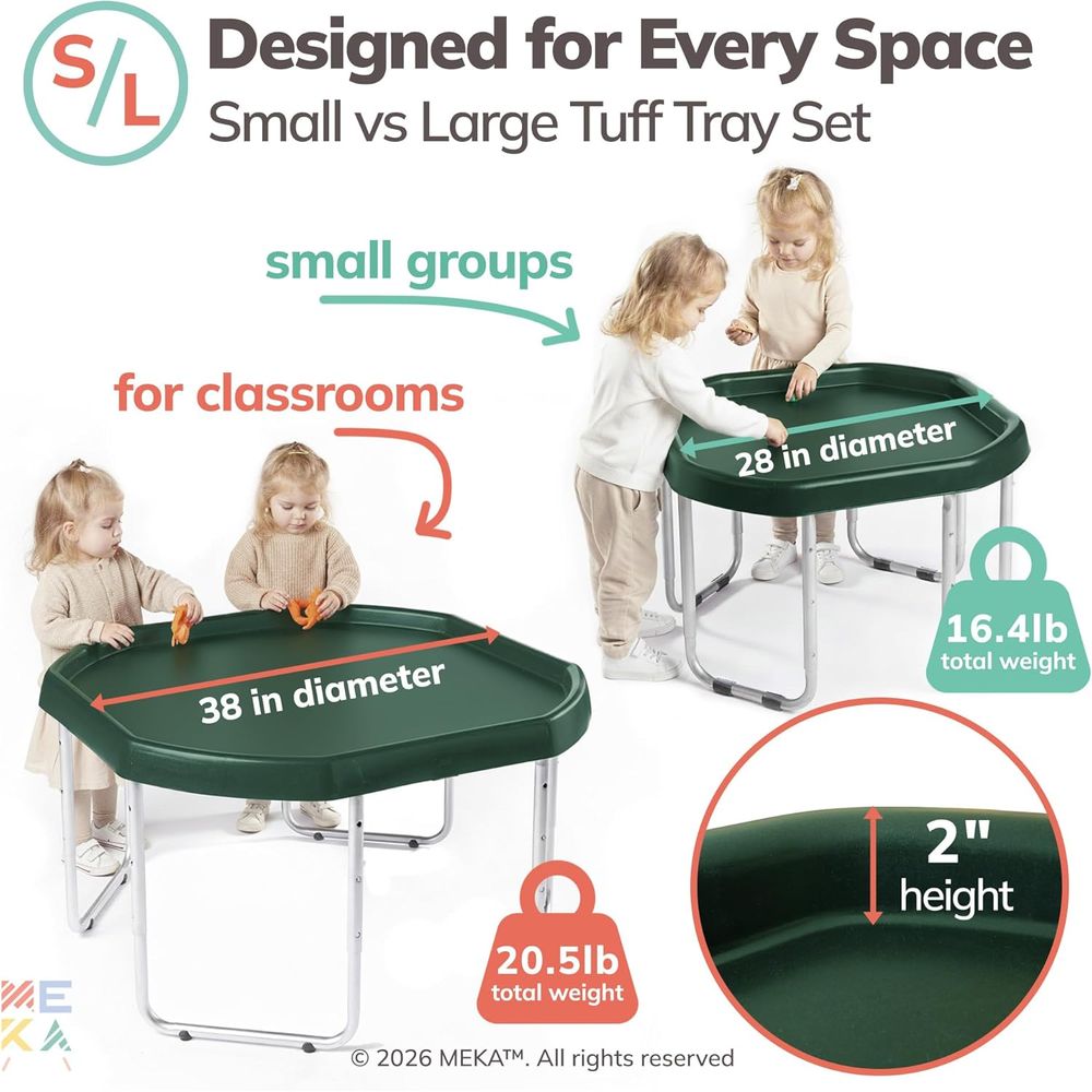 Small 28x28 Green Sensory Tray - Kids Outdoor Water Play Table recension och pris