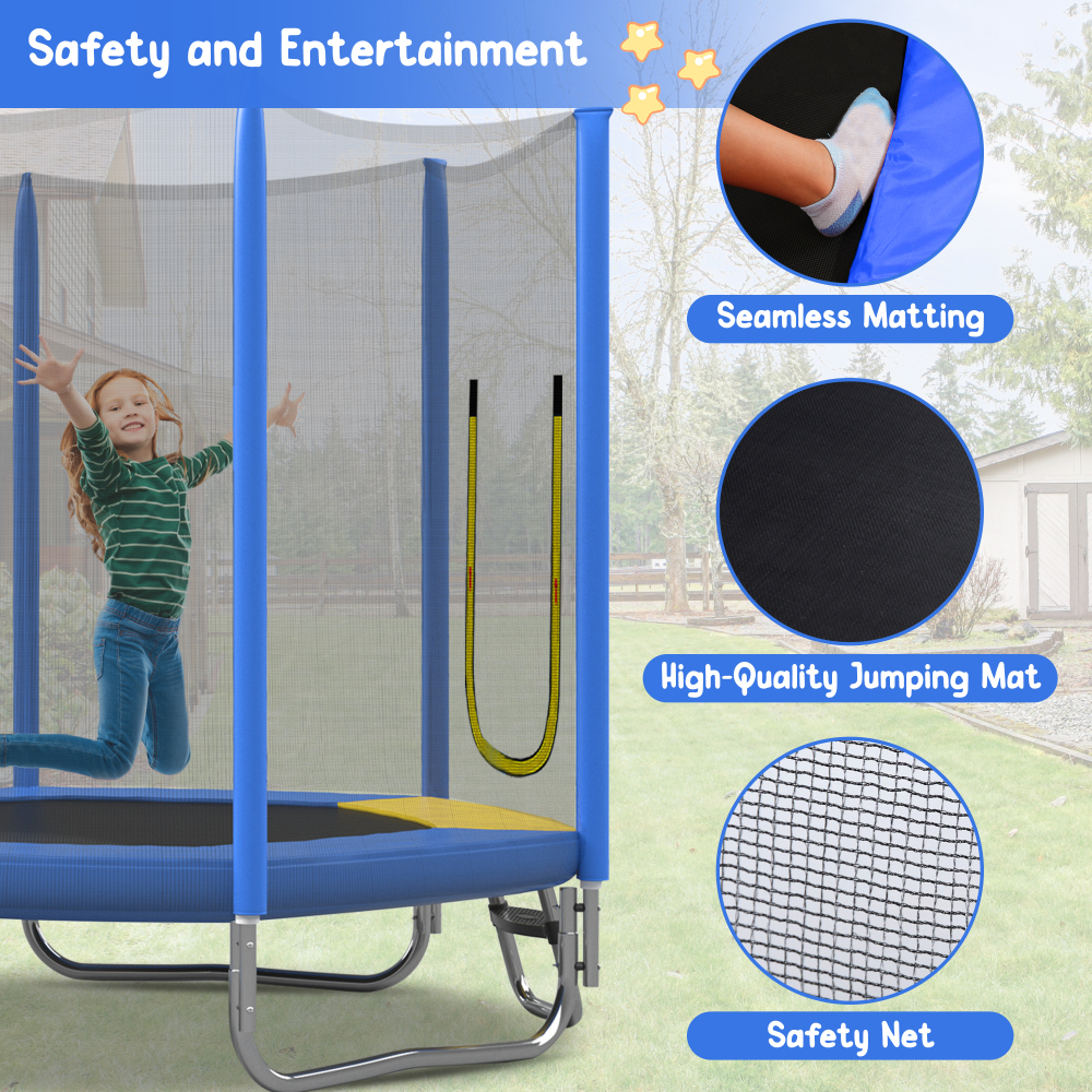7FT Kids Trampoline with Safet - Kids Outdoor Ladder recension och pris