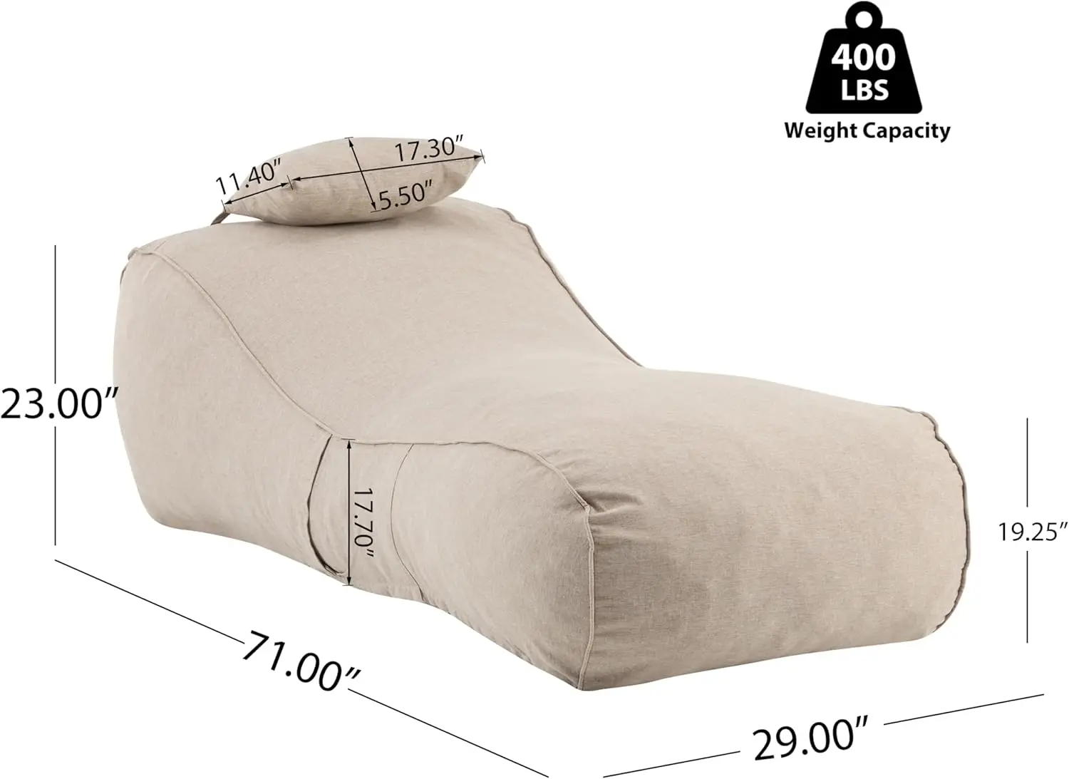 Morton Bean Bag Chair, Fabric  - Kids Outdoor Bean Bag Chair recension och pris