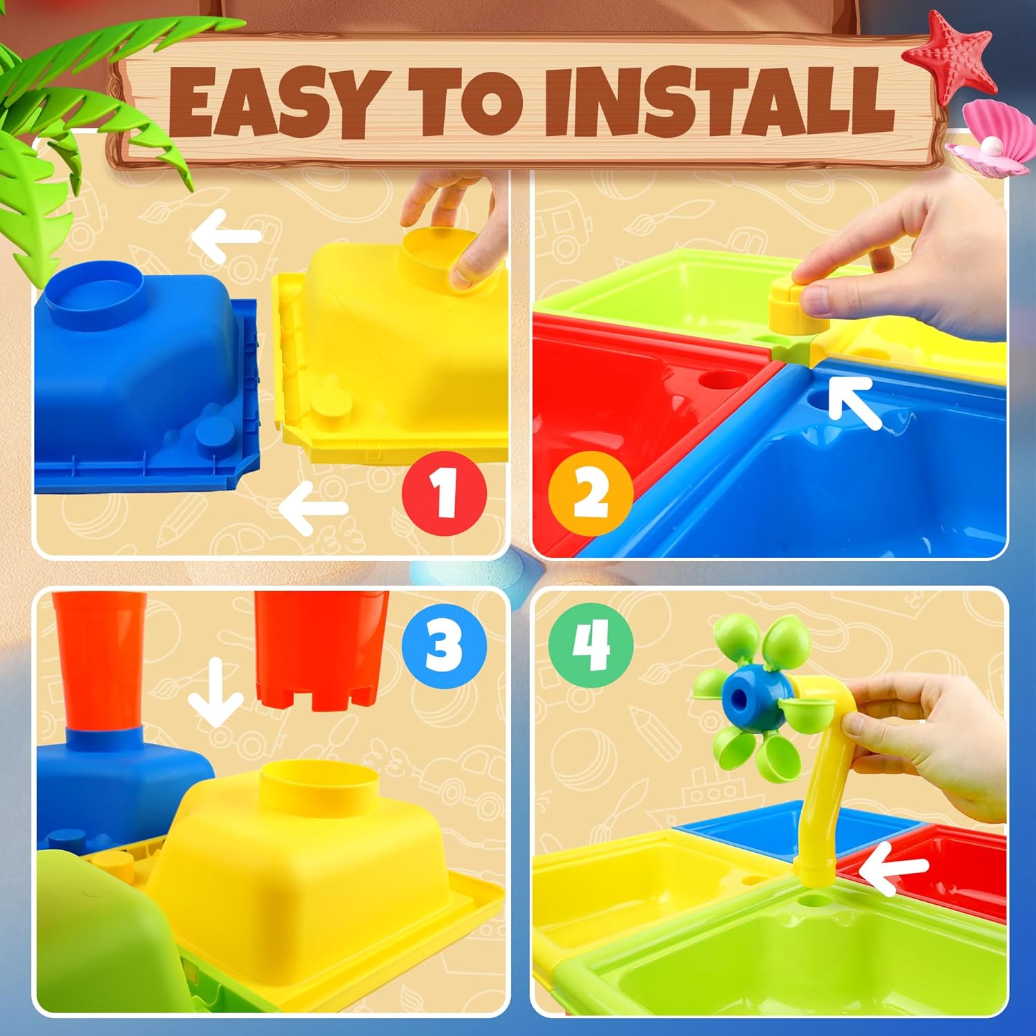 25 Pcs Summer Water Table for  - Kids Outdoor Sensory Table recension och pris