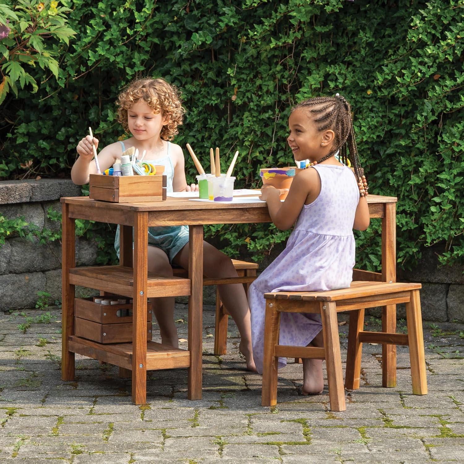 Kids Outdoor Table & Bench Set - Kids Outdoor Furniture Set recension och pris