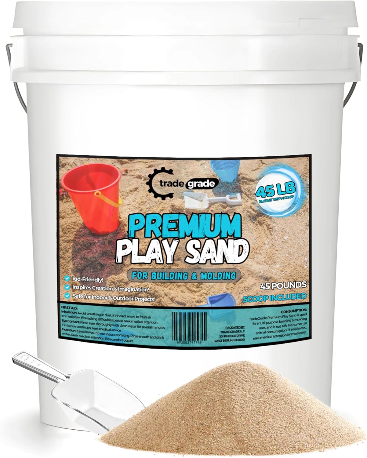 Premium Play Sand - 45 lb. Buc - Kids Outdoor Sensory Table recension och pris