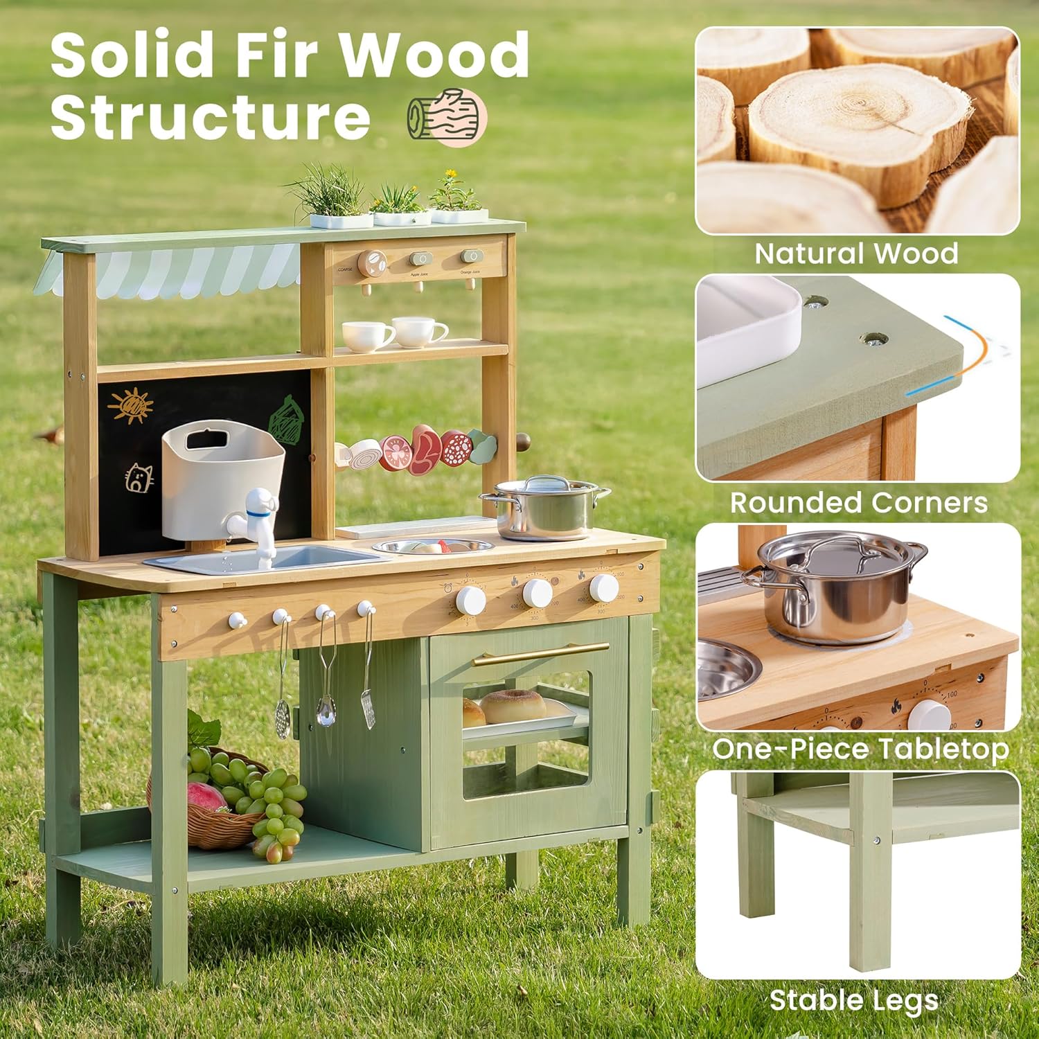 Wooden Mud Kitchen for Kids, O - Kids Outdoor Mud Kitchen recension och pris