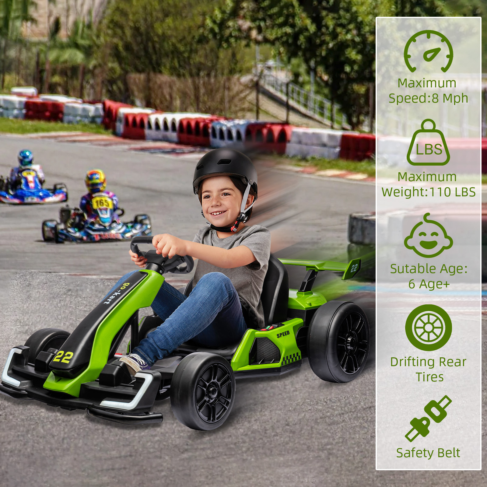 24V Kids Electric Go Kart with - Kids Outdoor Ride On recension och pris