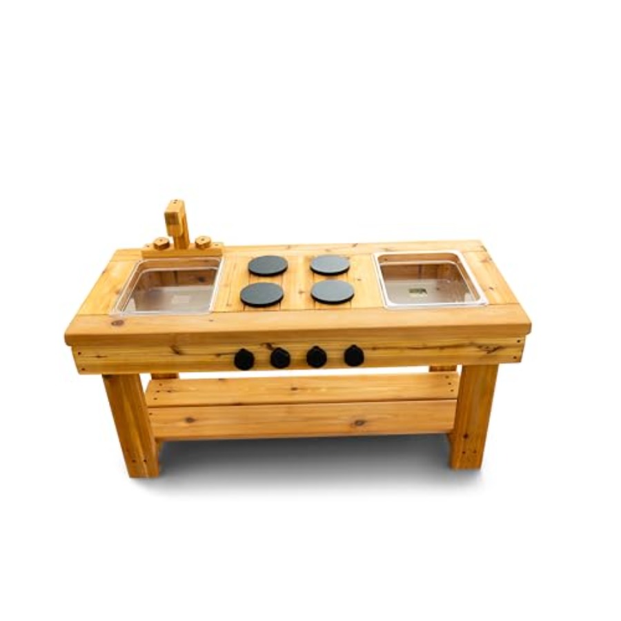 Cedar Outdoor Mud Kitchen Cent - Kids Outdoor Sensory Table recension och pris