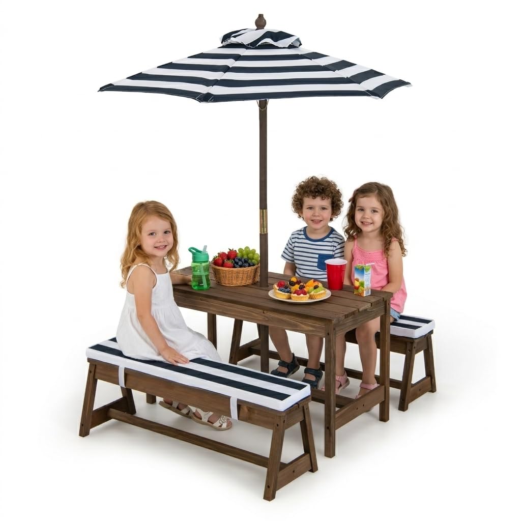 Height Adjustable Wooden Kids  - Kids Outdoor Furniture Set recension och pris