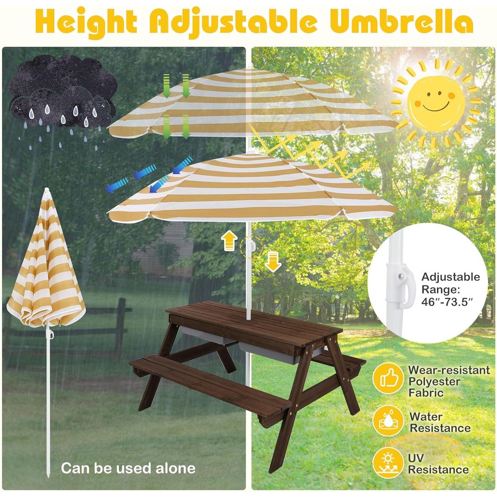 Kids Picnic Table with Sensory - Kids Outdoor Sensory Table recension och pris