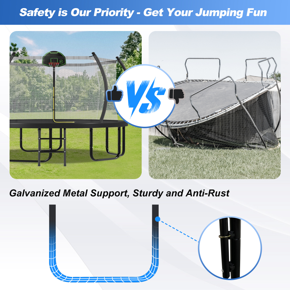 12FT Trampoline with Basketbal - Kids Outdoor Ladder recension och pris