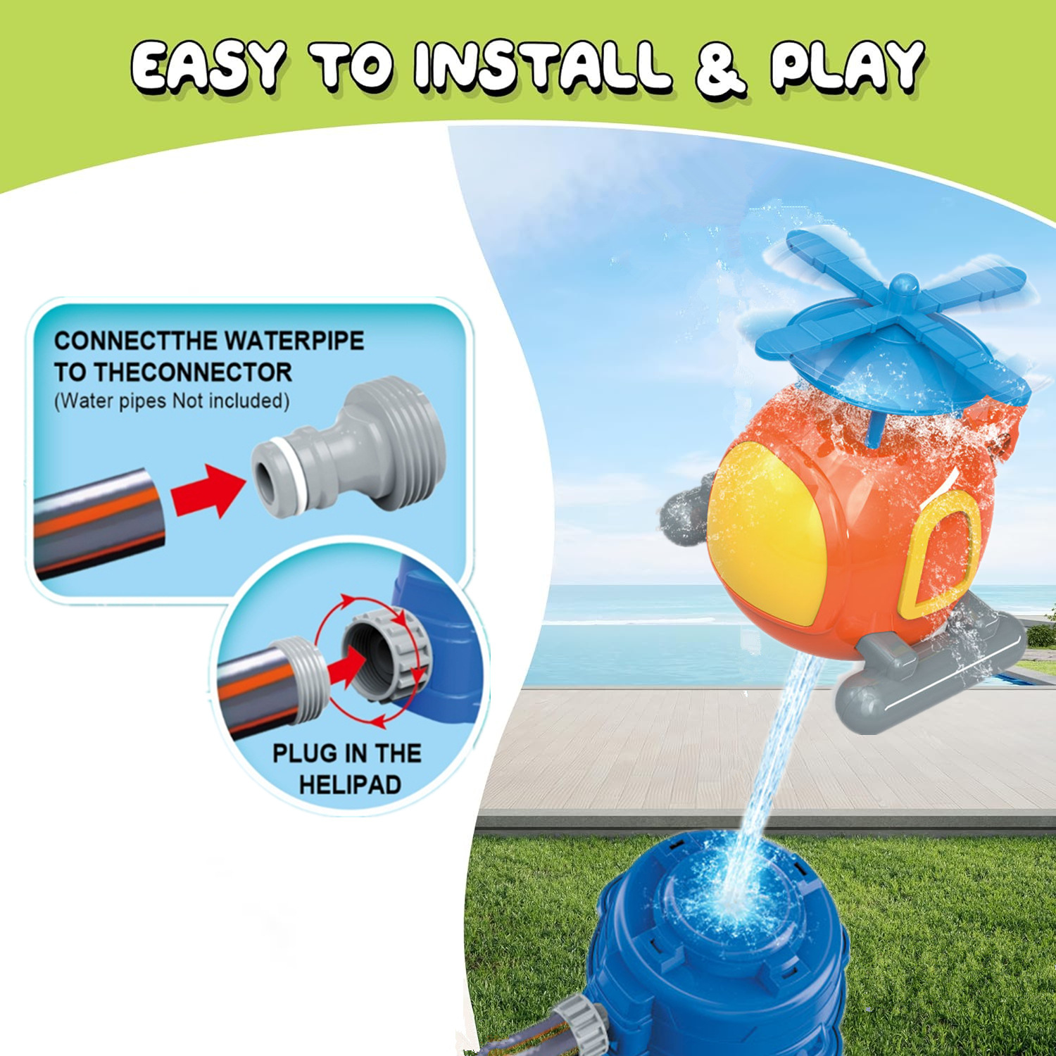 Children Helicopter Sprinkler  - Kids Outdoor Yard Tools recension och pris