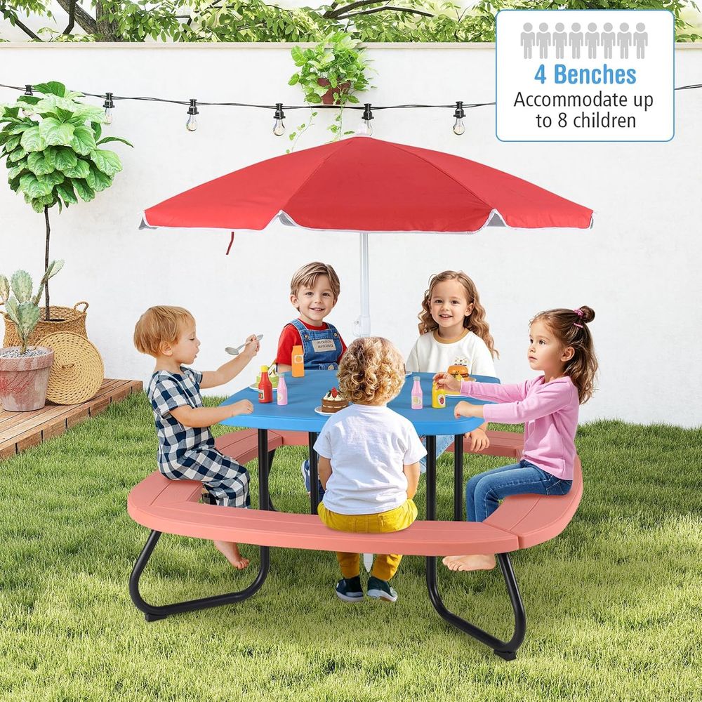 Kids Picnic Table, 8 Person To - Kids Outdoor Table And Chairs recension och pris