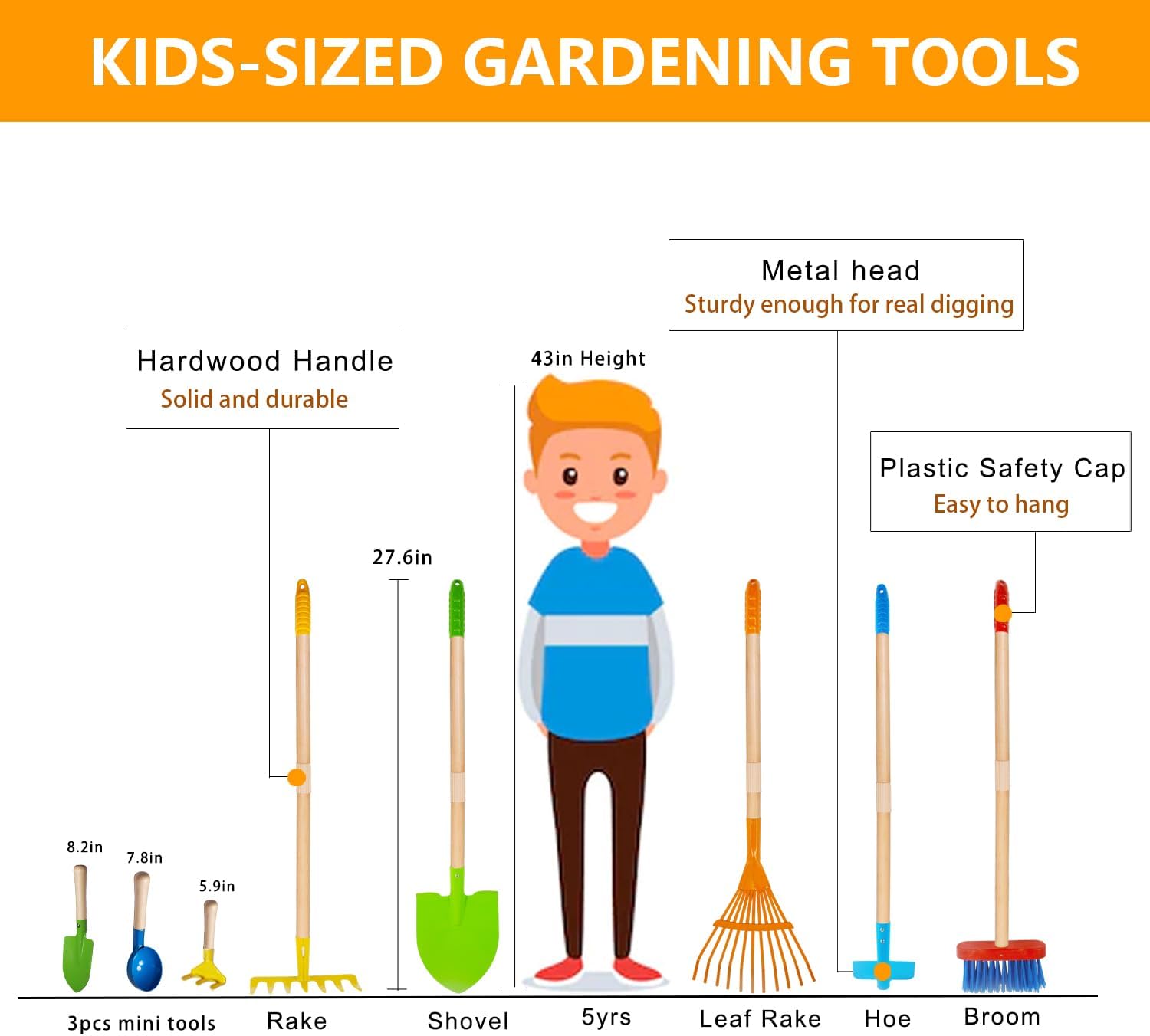 Toddler Gardening Tools, 8PCS  - Kids Outdoor Yard Tools recension och pris