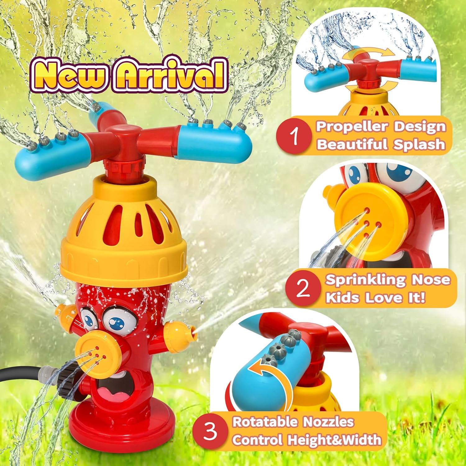 Water Spray Toy Hydrant Sprink - Kids Outdoor Yard Tools recension och pris