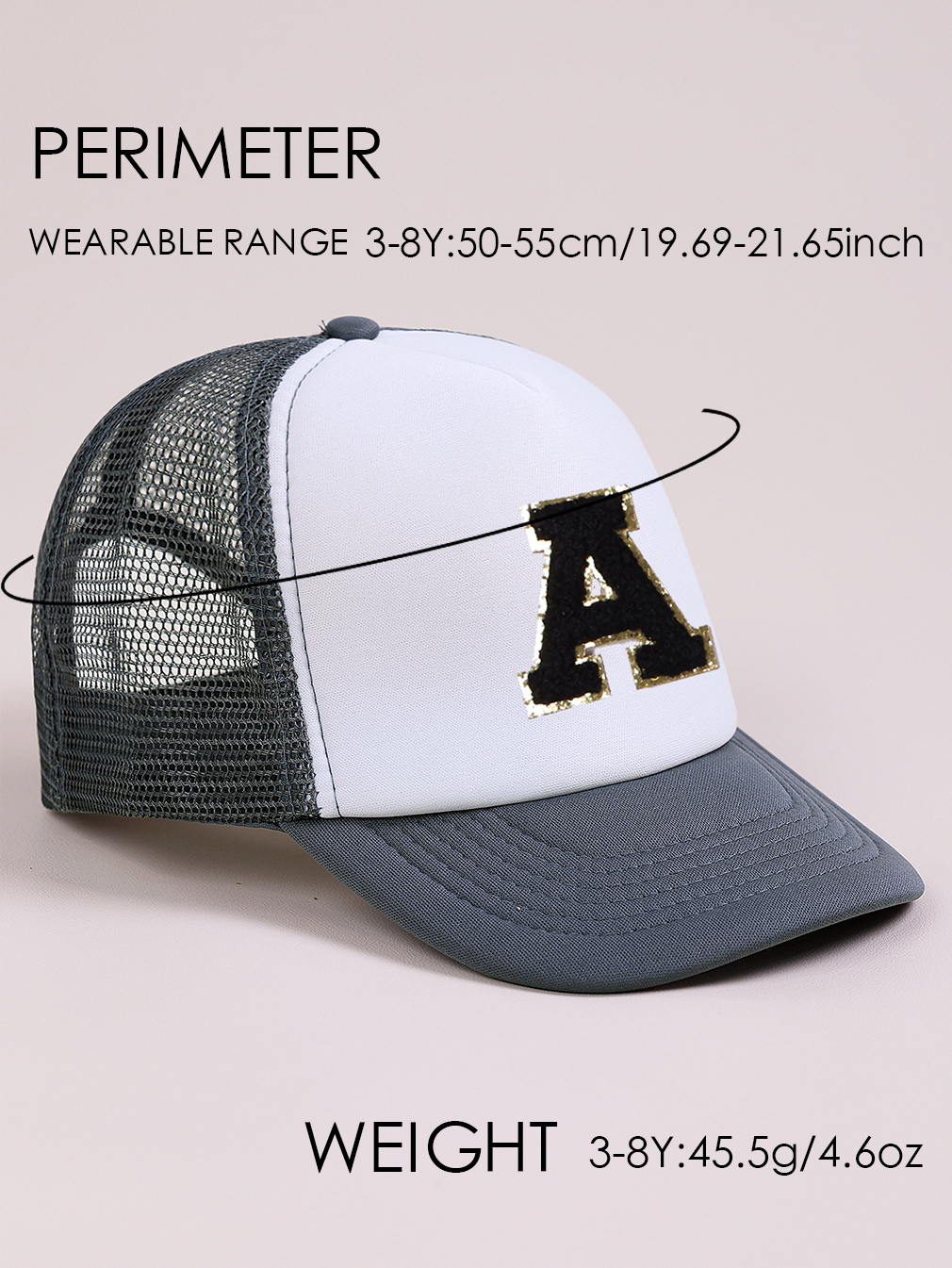 1pc Gray Hat With 26-Letter Pa - Kids Outdoor Activities recension och pris