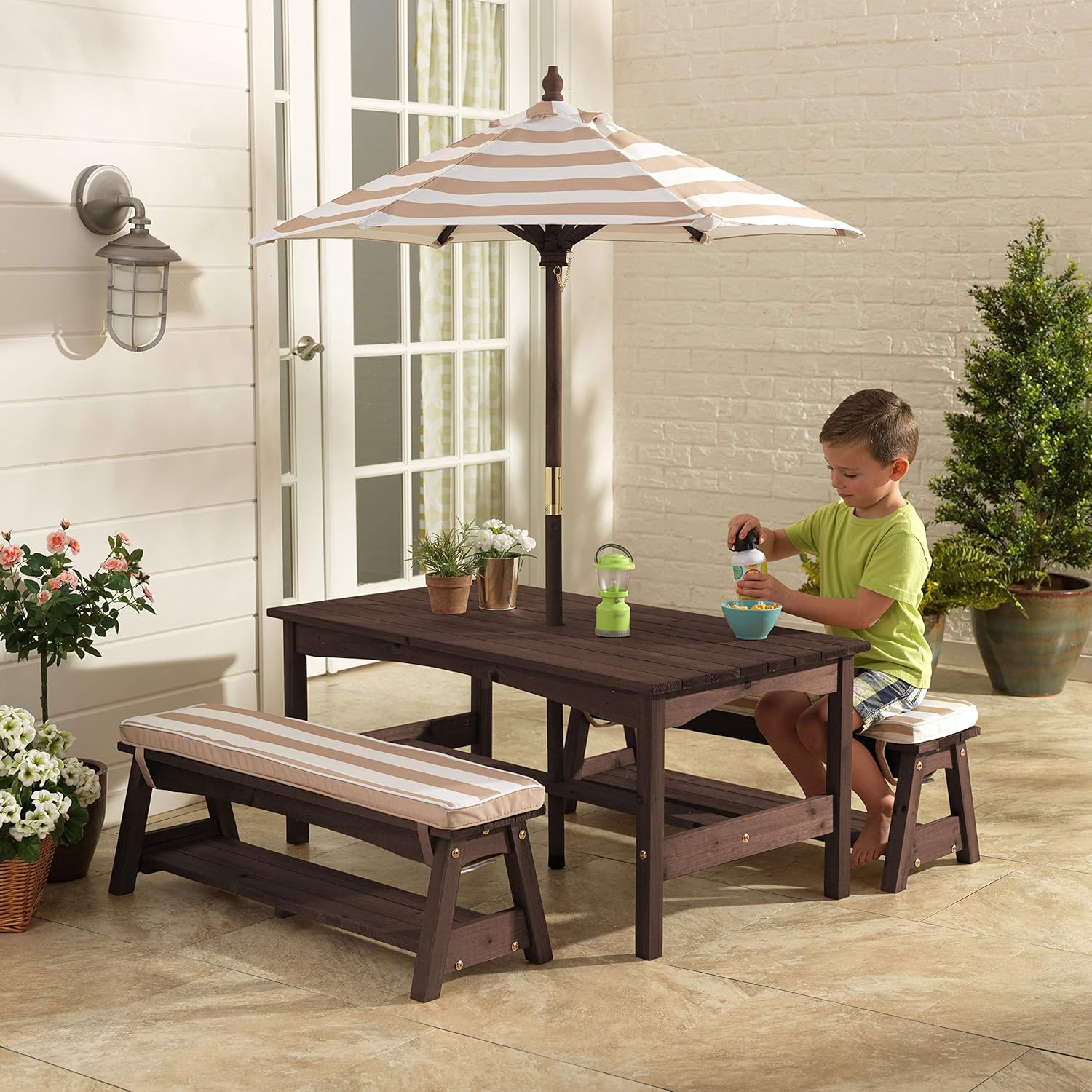 Outdoor Wooden Table & Bench S - Kids Outdoor Furniture Set recension och pris