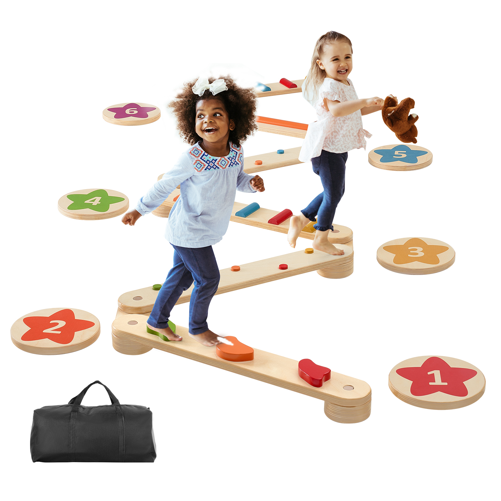 SucceBuy 6 PCS Balance Beam St - Kids Outdoor Balance Beam recension och pris
