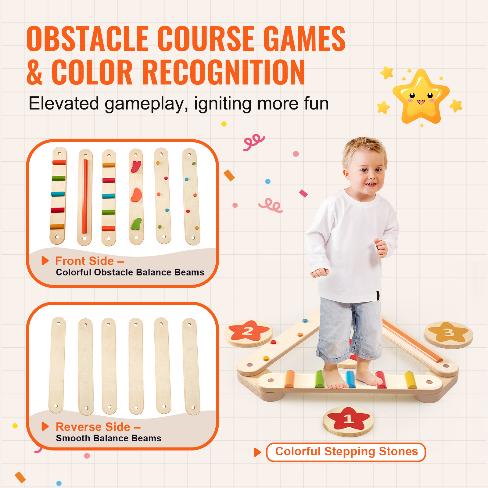 SucceBuy 6 PCS Balance Beam St - Kids Outdoor Balance Beam recension och pris