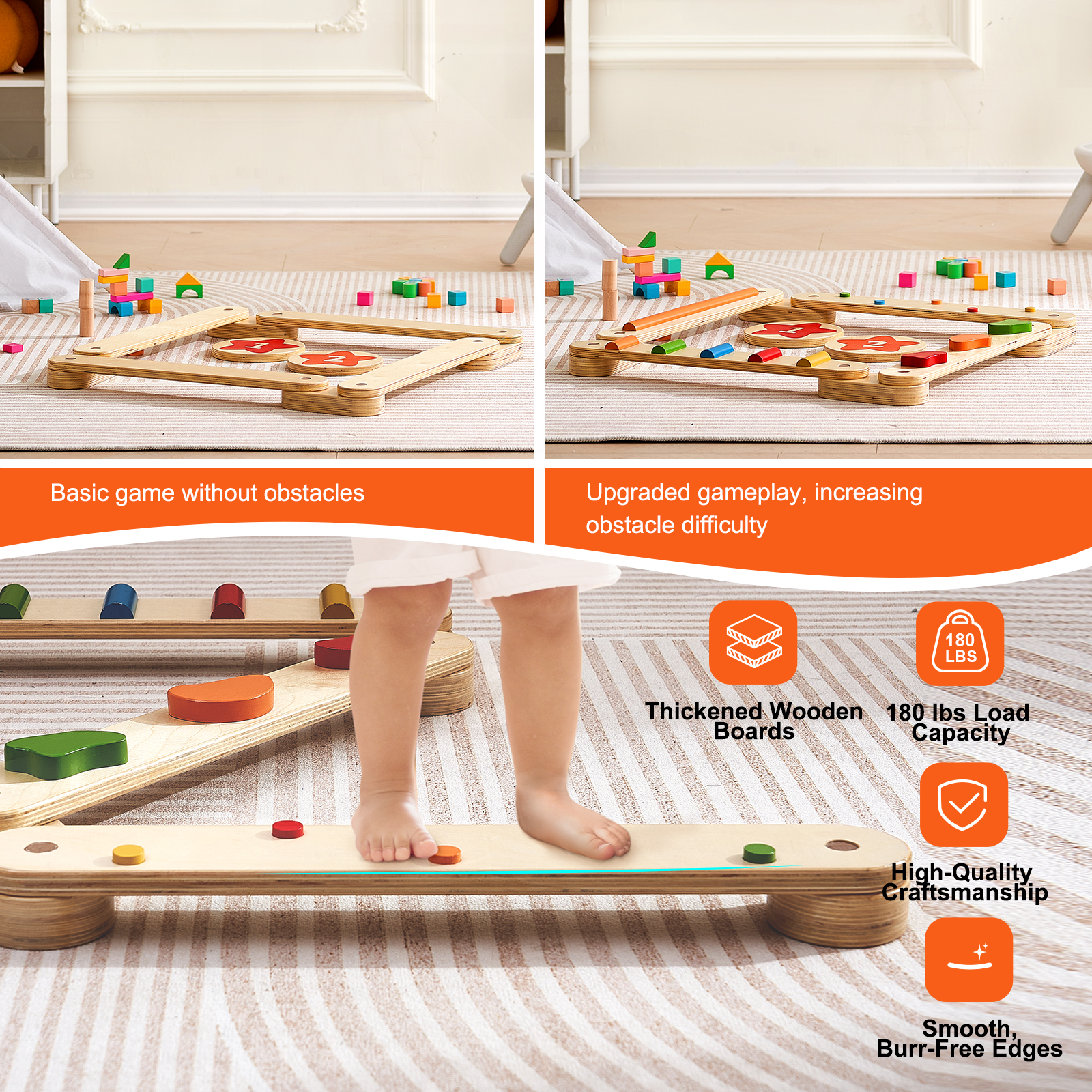 SucceBuy 6 PCS Balance Beam St - Kids Outdoor Balance Beam recension och pris