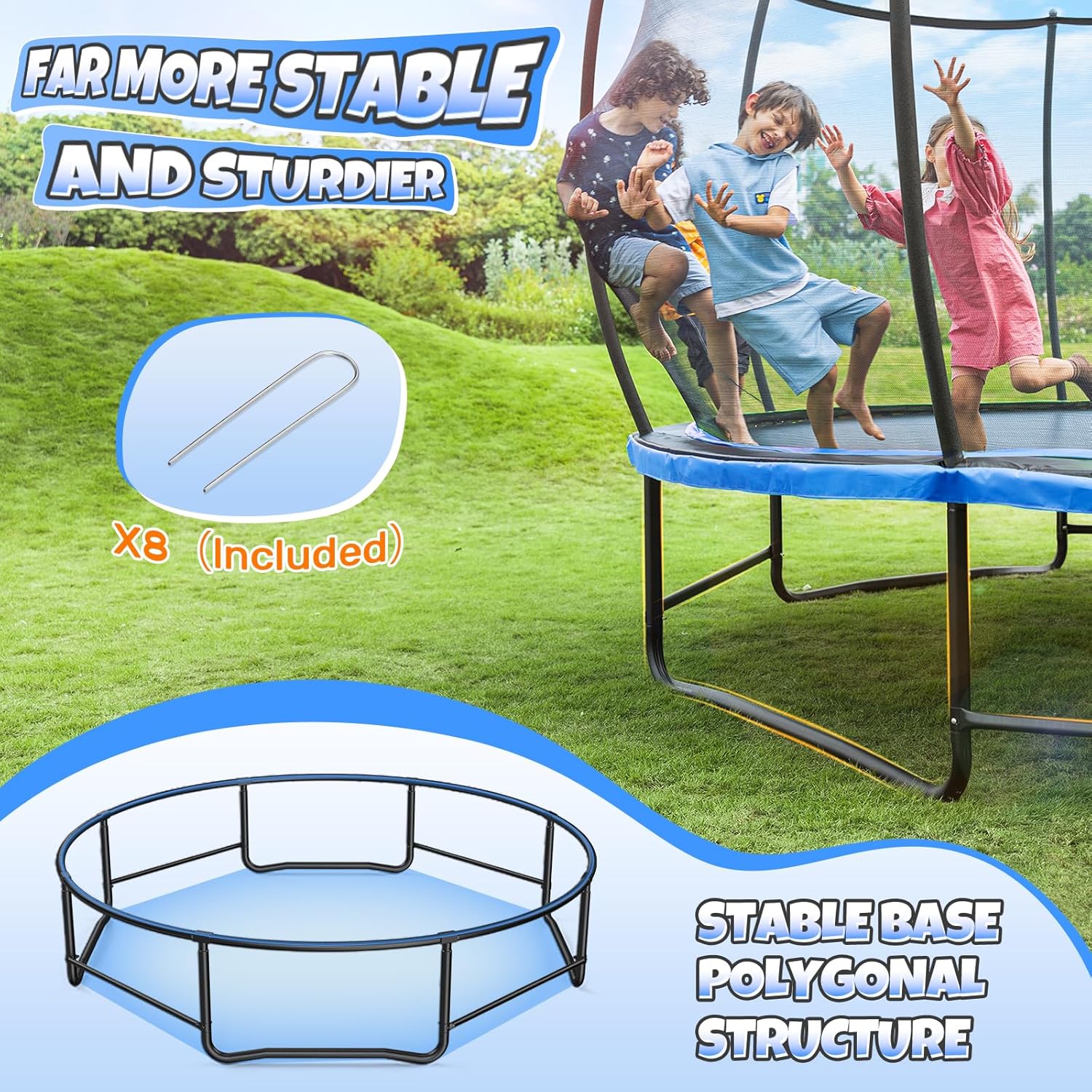14FT Blue Recreational Trampol - Kids Outdoor Ladder recension och pris