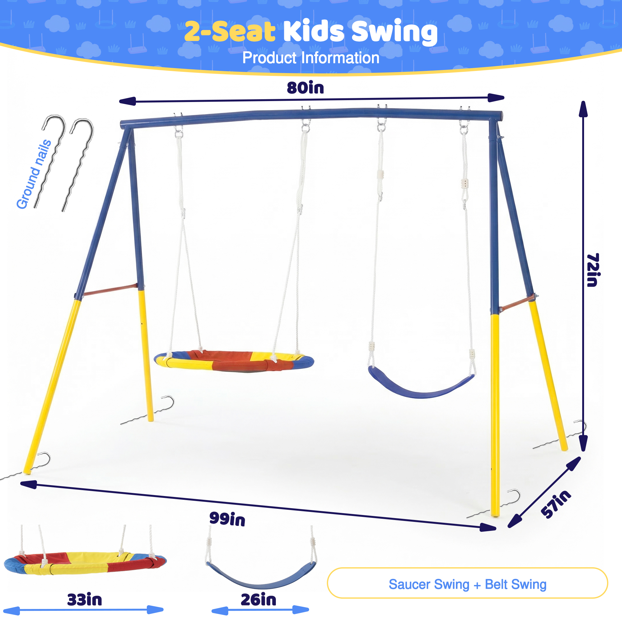 Outdoor Swing Set with Backyar - Kids Outdoor Ride On recension och pris