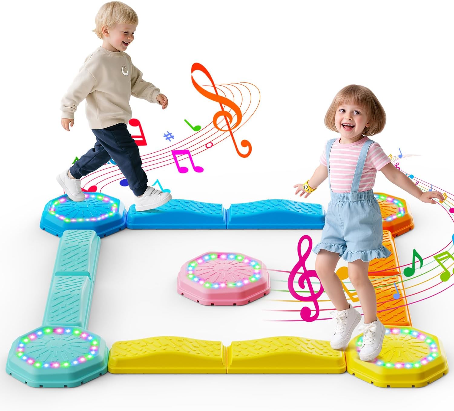 13PCS Light-Up & Musical Balan - Kids Outdoor Balance Beam recension och pris