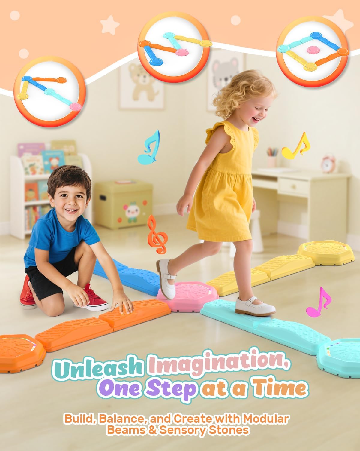 13PCS Light-Up & Musical Balan - Kids Outdoor Balance Beam recension och pris