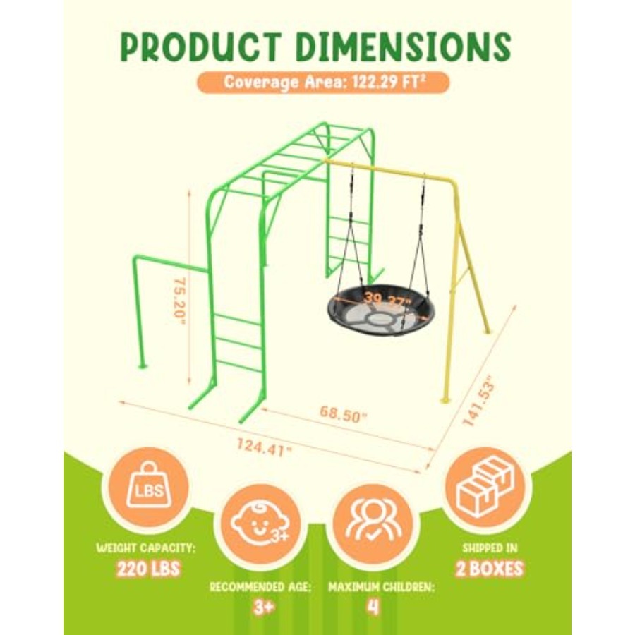 Monkey Bars Set for Backyard w - Kids Outdoor Furniture Set recension och pris