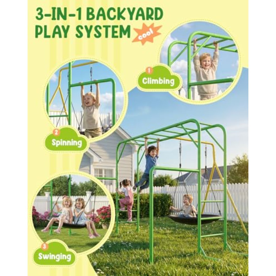 Monkey Bars Set for Backyard w - Kids Outdoor Furniture Set recension och pris